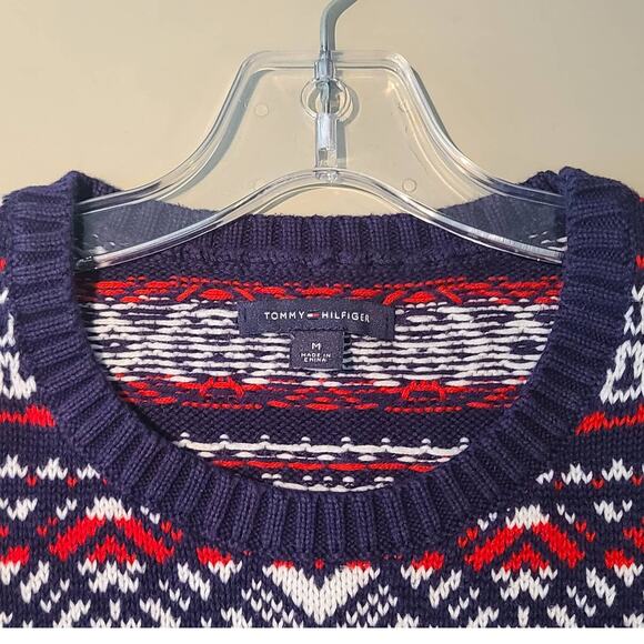 Tommy Hilfiger red white blue cotton sweater - medium - Picture 2 of 4